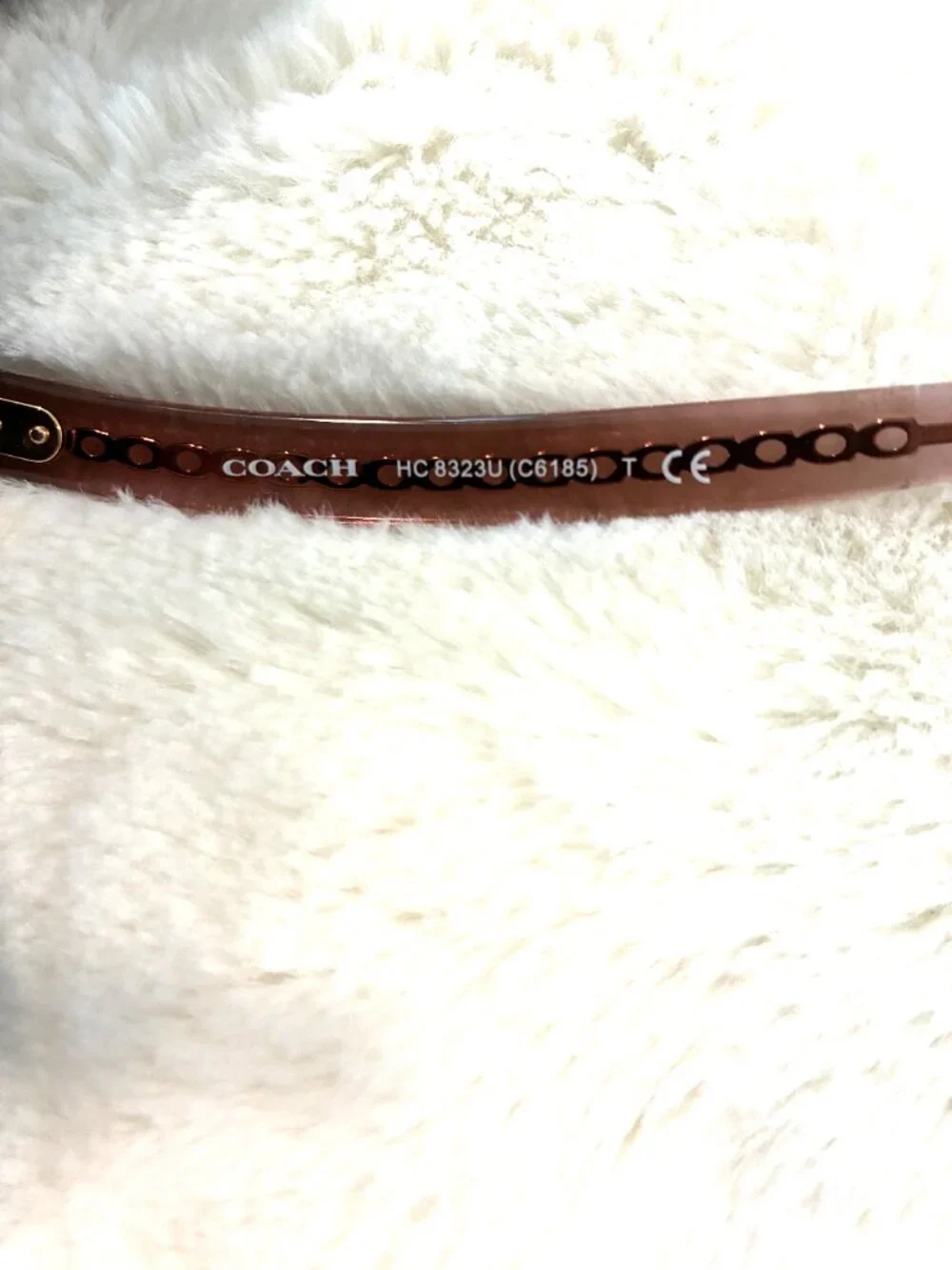Coach HC8395U Square Sunglasses Translucent Pink Frame Brown Gradient With Case